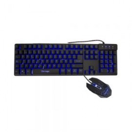 KIT TECLADO Y MOUSE VORAGO KM-500 RETROILUMINADO ENTRADA PARA USB