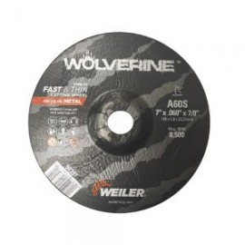 DISCO DE CORTE WEILER WOLVERINE 56391W GRANO 60 TIPO 27 7X.060X7/8 DE PULGADA