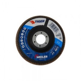 DISCO LAMINADO WEILER TIGER 50605M TIPO 29 ZIRCONIA GRANO 80 7/8”X4-1/2”