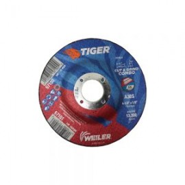 DISCO COMBO WEILER TIGER 57101 GRANO 30 TIPO 27 CORTE Y DESBASTE A30S 7/8”X4-1/2”X1/8”