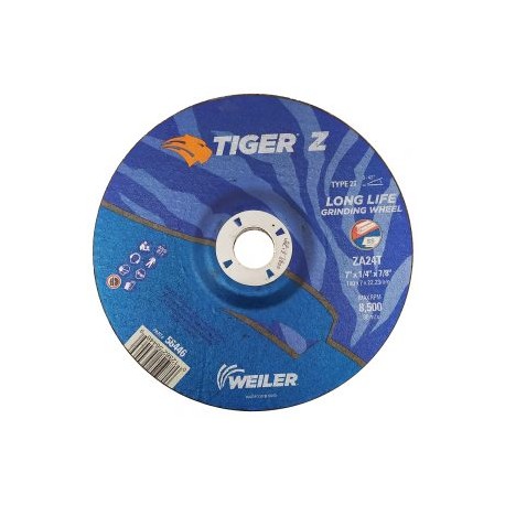 DISCO DE DESBASTE WEILER TIGER Z 56446 TIPO 27 ZA24T 7” X 1/4” X 7/8”