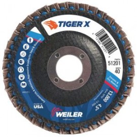 DISCO LAMINADO WEILER TIGER X 51201 GRANO 40 TIPO 29 4-1/2” X 7/8”