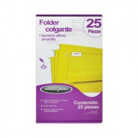 FOLDER TAMAÑO OFICIO COLGANTE ACCO WILSON JONES P3635 AMARILLO PAQUETE CON 25 PIEZAS