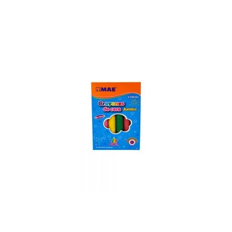 CRAYON MAE CYM-6J PAQUETE CON 6 PIEZAS VARIOS COLORES CIRCULAR JUMBO