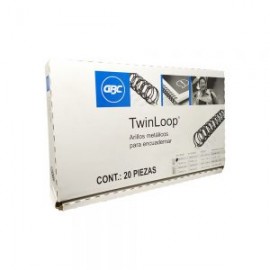 ARILLO METALICO ACCO TWIN LOOP M500112 PAQUETE CON 20 PIEZAS COLOR NEGRO DE 1/2”