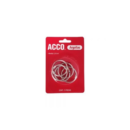 ARGOLLA METALICA ACCO P1190 PAQUETE CON 5 PIEZAS 1-1/4”