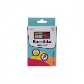 CRAYON BARRILITO 12JT PAQUETE CON 12 PIEZAS VARIOS COLORES TRIANGULARES JUMBO