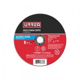 DISCO DE CORTE URREA AMSS04 PARA ACERO INOXIDABLE TIPO 1 GRANO 60  4-1/2” X 3/64