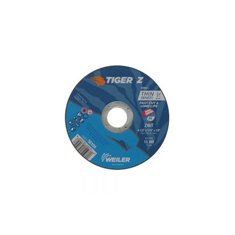 DISCO DE CORTE WEILER TIGER Z 56104 TIPO 1 Z46T DE 4-1/2”X1/16”X 7/8”