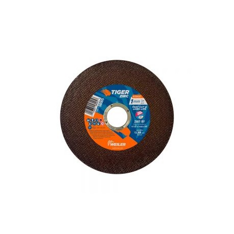 DISCO DE CORTE DELGADO WEILER TIGER ZIRC 58005 GRANO 60 TIPO 1 Z60T 4-1/2” X 1 MILIMETROS X 7/8”