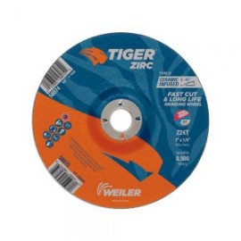 DISCO DE DESBASTE WEILER TIGER ZIRC 58075 GRANO 24 TIPO 27 7” X 1/4” X 7/8”