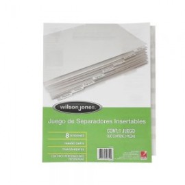 SEPARADOR PARA CARPETA ACCO WILSON JONES P0500 8 DIVISIONES CEJAS INSERTABLES TRASLUCIDAS