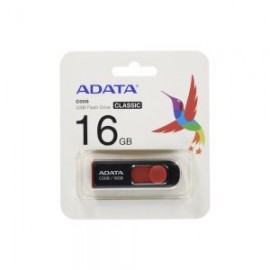 MEMORIA USB ADATA C008 NEGRO CON ROJO 16 GIGABYTES