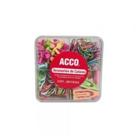 KIT DE ACCESORIOS ACCO P4597 COLORES CONTINENE CLIP Y PINES 280 PIEZAS