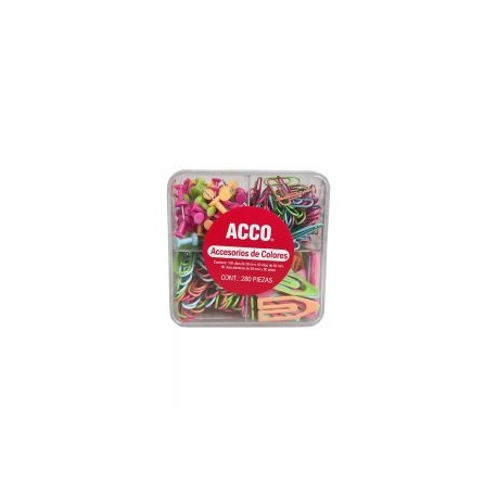 KIT DE ACCESORIOS ACCO P4597 COLORES CONTINENE CLIP Y PINES 280 PIEZAS