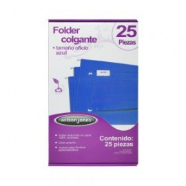 FOLDER TAMAÑO OFICIO COLGANTE ACCO WILSON JONES P3634 AZUL PAQUETE CON 25 PIEZAS