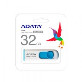 MEMORIA FLASH USB ADATA C008 BLANCO CON AZUL 32 GIGABYTES