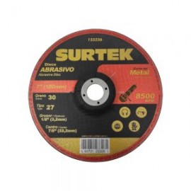 DISCO ABRASIVO DE CORTE SURTEK 123326 TIPO 27 PARA METAL 7” X 1/8” USO EXTRA PESADO